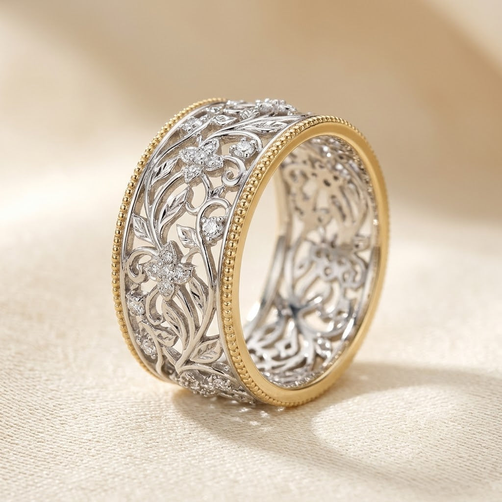Silver & Gold Ornate Ring
