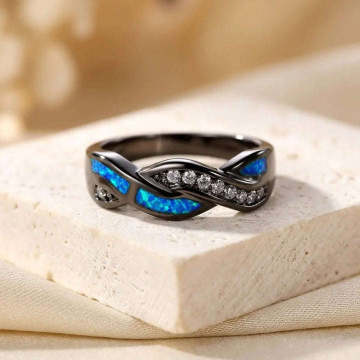 Silver Twisted Pavé Ring