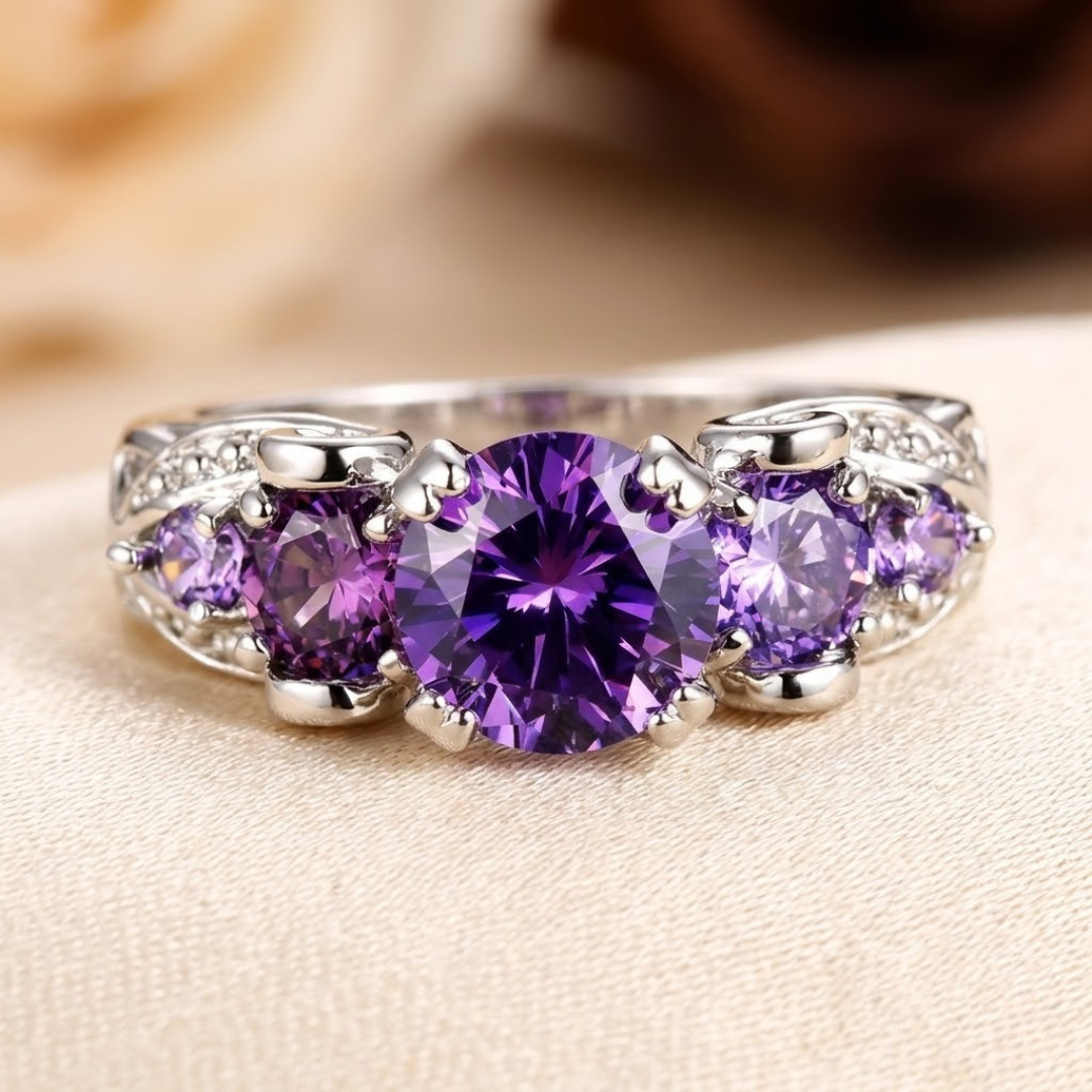 Silver Vintage Amethyst Ring