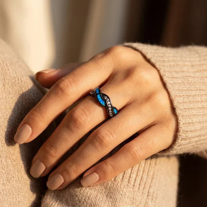 Silver Twisted Pavé Ring