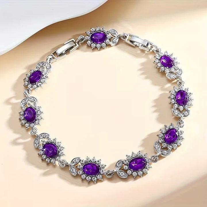 Silver Floral Amethyst Bracelet