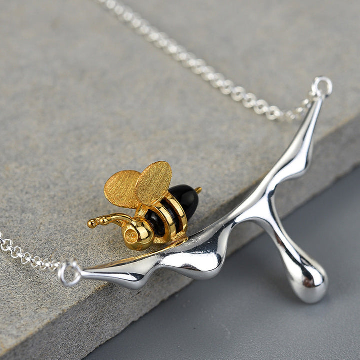 Dripping Honey & Bee Necklace