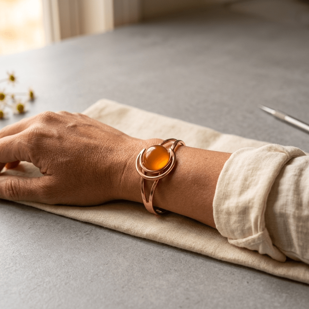 Harlow & Stone Sphere Orange Copper Bracelet