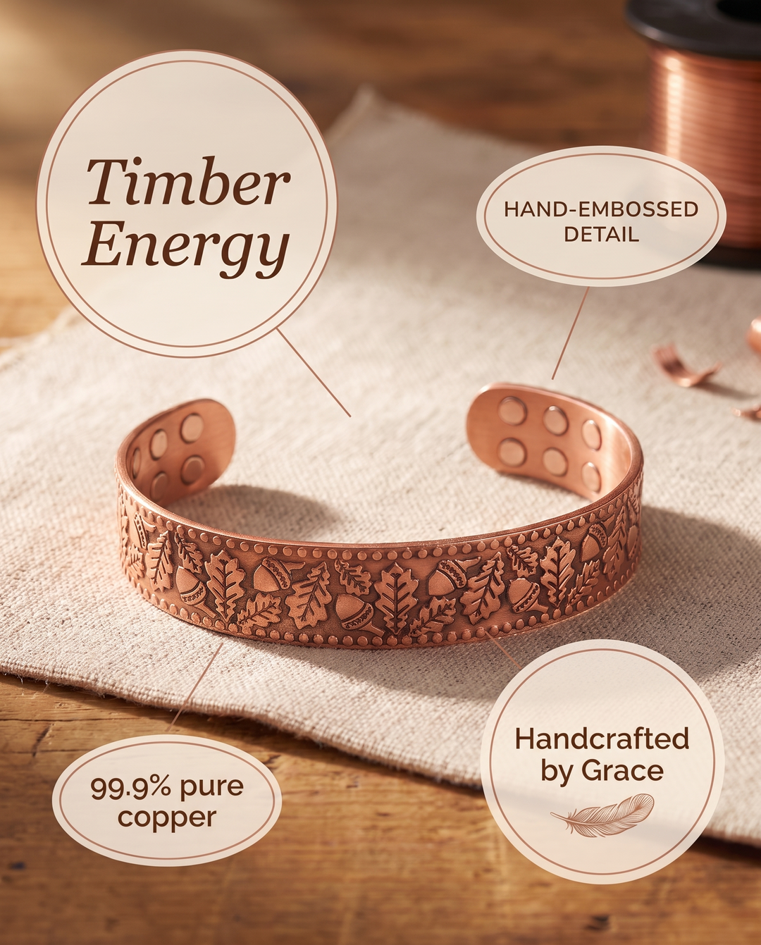 Harlow & Stone Timber Copper Bracelet