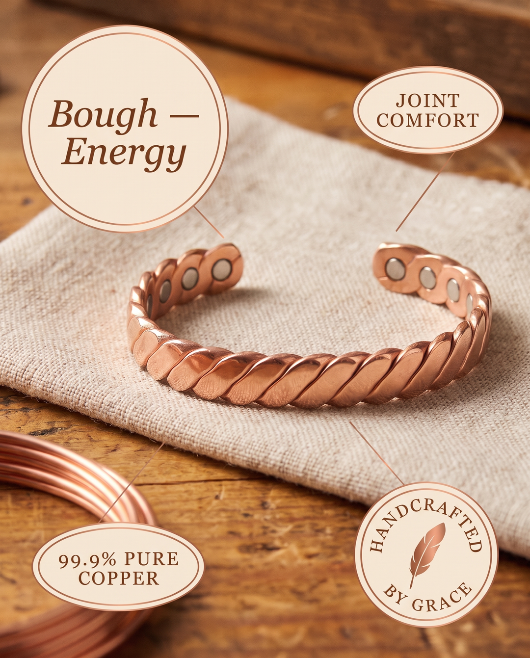 Harlow & Stone Bough Copper Bracelet