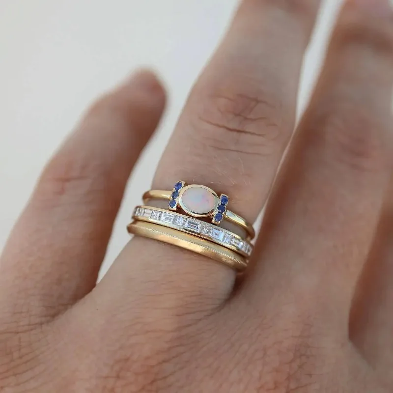Gold Bezel-Set Stackable Ring Set
